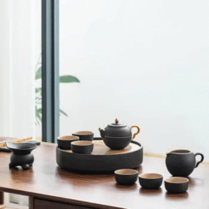 Riveting Chinese Gongfu Tea Set Ceramic with Tray