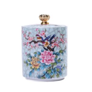 Floral Tea Caddy Loose Tea Tin Storage Canister