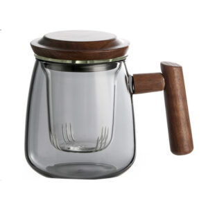 Glass Steep Tea Mug with Infuser and Lid 17 OZ