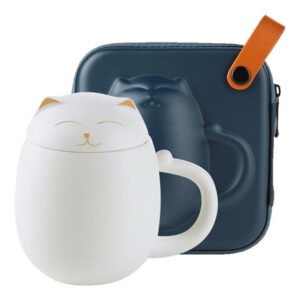 Lucky Cat Travel Tea Mug with Infuser and Lid 13.5 OZ Customized