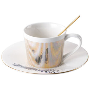 Moving Reflection Tea Cup and Saucer Set Porcelain