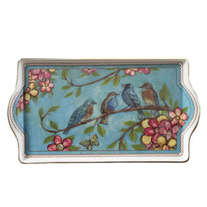 Blue Bird Serving Tea Tray Bone China