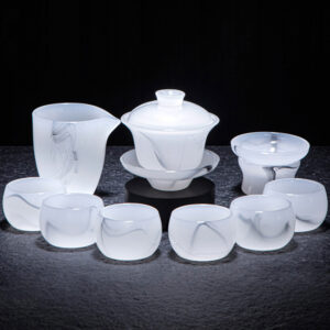 Upscale Chinese Gongfu Tea Set Liuli Glass