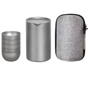 Titanium Chinese Travel Tea Set with Case