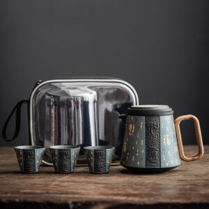 Fu Chinese Yixing Travel Tea Set with Case