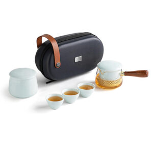 Elegant Japanese Travel Tea Set with Case