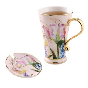 Tulip Porcelain Mug with Lid