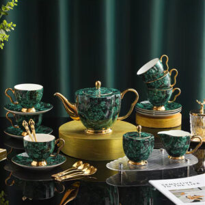 Luxury English Tea Set Porcelain Teapot Set Green