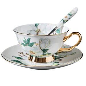 Camellia Tea Cup and Saucer Set Bone China