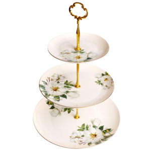 Camellia Cake Stand Bone China 3-Tier