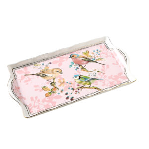 Pink Bird Tea Tray Bone China