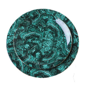 Green Dinner Plate Set Porcelain Side Plate 2 Pieces