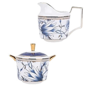 Yucca Creamer and Sugar Bowl Set Bone China