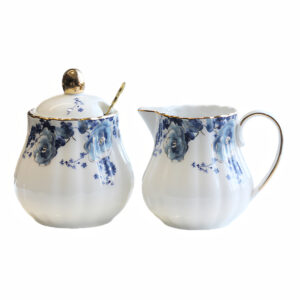 Rose Porcelain Sugar and Creamer Set