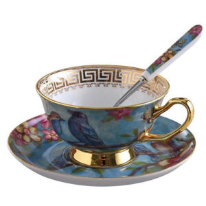 Blue Bird Cup and Saucer Set Bone China